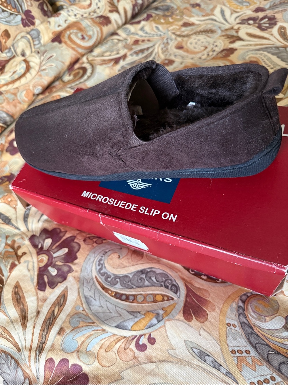 Skechers Men's Microsuede Slip-On Loafer in Dark Brown